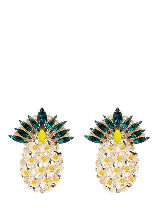 Main View - Click To Enlarge - ANTON HEUNIS - 'Ananas' Swarovski crystal and pearl pineapple earrings