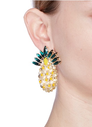 Figure View - Click To Enlarge - ANTON HEUNIS - 'Ananas' Swarovski crystal and pearl pineapple earrings