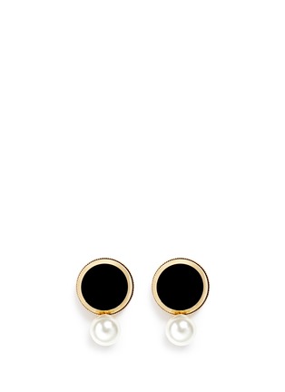 Main View - Click To Enlarge - ANTON HEUNIS - Swarovski pearl disc earrings