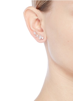 Figure View - Click To Enlarge - CZ BY KENNETH JAY LANE - Cubic zirconia link climber earrings