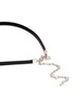 Detail View - Click To Enlarge - CZ BY KENNETH JAY LANE - Cubic zirconia interlocking circle charm faux leather choker