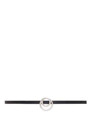 Main View - Click To Enlarge - CZ BY KENNETH JAY LANE - Cubic zirconia interlocking circle charm faux leather choker