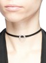 Figure View - Click To Enlarge - CZ BY KENNETH JAY LANE - Cubic zirconia interlocking circle charm faux leather choker