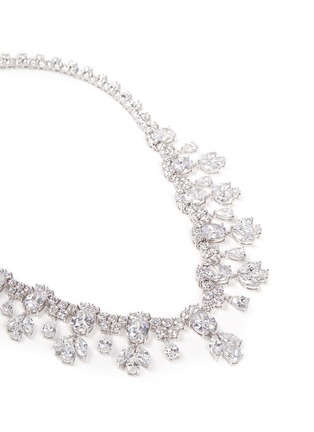 Detail View - Click To Enlarge - CZ BY KENNETH JAY LANE - Cubic zirconia floral fringe necklace