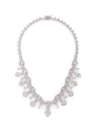 Main View - Click To Enlarge - CZ BY KENNETH JAY LANE - Cubic zirconia floral fringe necklace