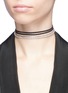 Figure View - Click To Enlarge - CZ BY KENNETH JAY LANE - Cubic zirconia link suede choker