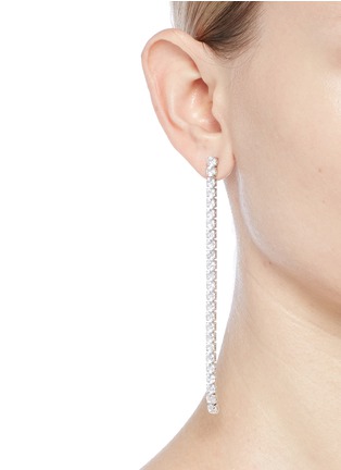 Figure View - Click To Enlarge - CZ BY KENNETH JAY LANE - Cubic zirconia linear link earrings