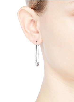 Figure View - Click To Enlarge - CZ BY KENNETH JAY LANE - Cubic zirconia safety pin earrings