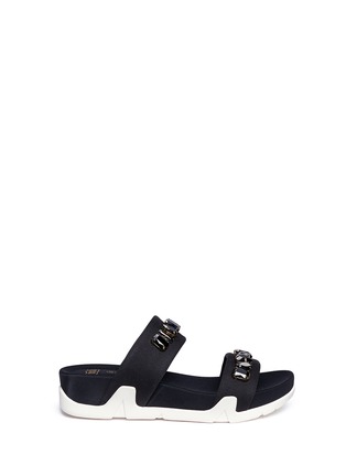 Main View - Click To Enlarge - ASH - 'Oman' crystal strap neoprene sandals