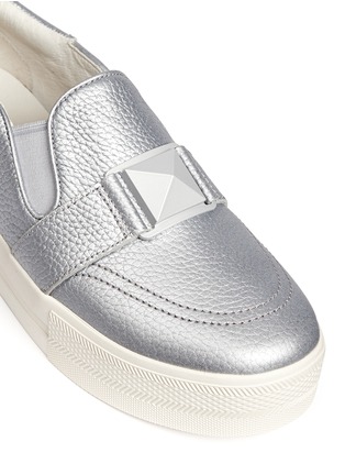 Detail View - Click To Enlarge - ASH - 'Jem' pyramid stud metallic leather slip-ons