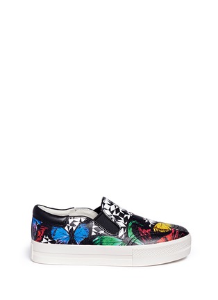 Main View - Click To Enlarge - ASH - 'Jam' geometric butterfly print leather skate slip-ons