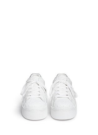 Front View - Click To Enlarge - ASH - 'Chicklet' star embossed leather platform sneakers