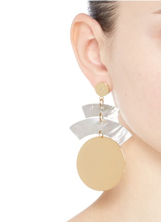 Figure View - Click To Enlarge - ELIZABETH AND JAMES - 'Terri' shell plate coin drop earrings