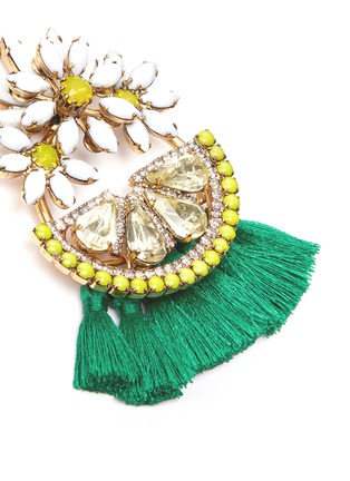 Detail View - Click To Enlarge - ELIZABETH COLE - 'Lemondrops' Swarovski crystal tassel earrings