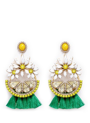 Main View - Click To Enlarge - ELIZABETH COLE - 'Lemondrops' Swarovski crystal tassel earrings