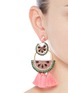 Figure View - Click To Enlarge - ELIZABETH COLE - 'Watermelon Chandeliers' Swarovski crystal tassel drop earrings
