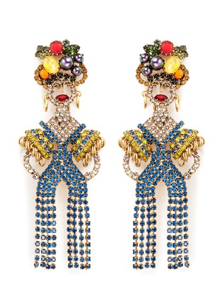 Main View - Click To Enlarge - ELIZABETH COLE - 'Chiquita' Swarovski crystal woman drop earrings