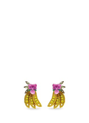 Main View - Click To Enlarge - ELIZABETH COLE - 'Banana' Swarovski crystal earrings