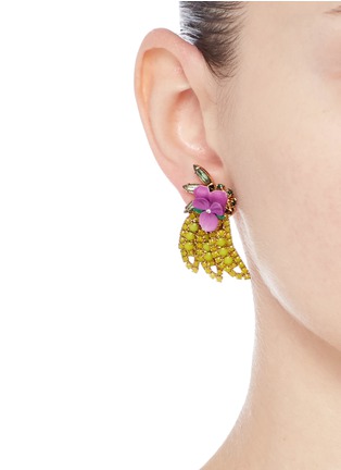 Figure View - Click To Enlarge - ELIZABETH COLE - 'Banana' Swarovski crystal earrings