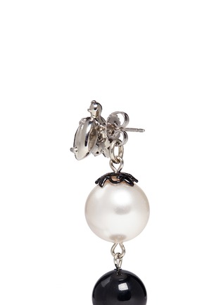 Detail View - Click To Enlarge - JOOMI LIM - 'Monochrome Chic' Swarovski crystal and pearl drop earrings