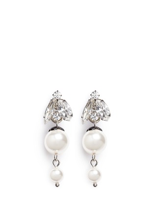Main View - Click To Enlarge - JOOMI LIM - 'Monochrome Chic' Swarovski crystal and pearl drop earrings