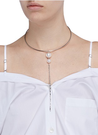 Figure View - Click To Enlarge - JOOMI LIM - 'Lady Luxe' Swarovski pearl chain wire choker