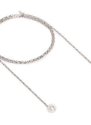 Detail View - Click To Enlarge - JOOMI LIM - Swarovski pearl chain lariat necklace