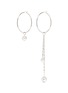 Main View - Click To Enlarge - JOOMI LIM - Asymmetric detachable Swarovski pearl chain drop hoop earrings
