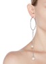 Figure View - Click To Enlarge - JOOMI LIM - Asymmetric detachable Swarovski pearl chain drop hoop earrings