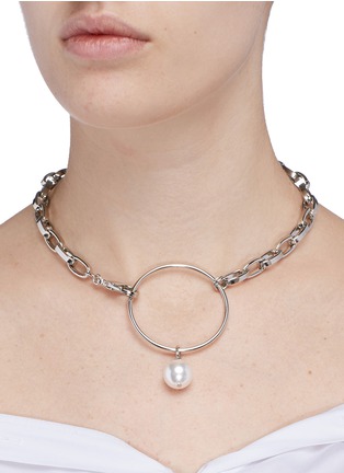 Figure View - Click To Enlarge - JOOMI LIM - Swarovski pearl hoop chunky chain choker