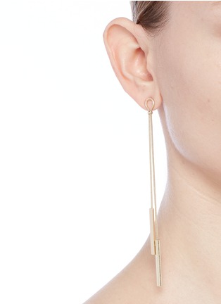 Figure View - Click To Enlarge - KENNETH JAY LANE - Snake chain bar drop earrings