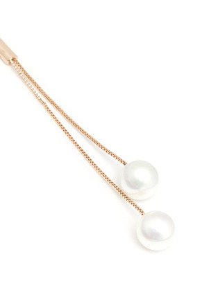 Detail View - Click To Enlarge - KENNETH JAY LANE - Box chain glass pearl drop earrings