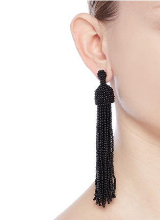 Figure View - Click To Enlarge - KENNETH JAY LANE - Beaded tassel drop earrings