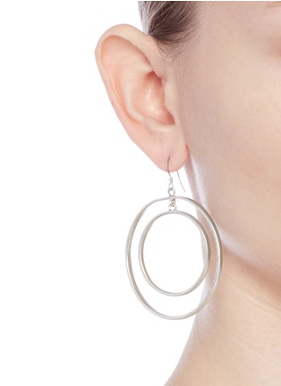 Figure View - Click To Enlarge - KENNETH JAY LANE - Matte concentric ring drop earrings