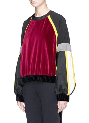 Front View - Click To Enlarge - NO KA’OI - 'Nele' velvet performance sweatshirt