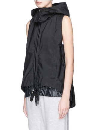 Front View - Click To Enlarge - NO KA’OI - 'Mile' Interchangeable hood ballistic fabric sleeveless hoodie