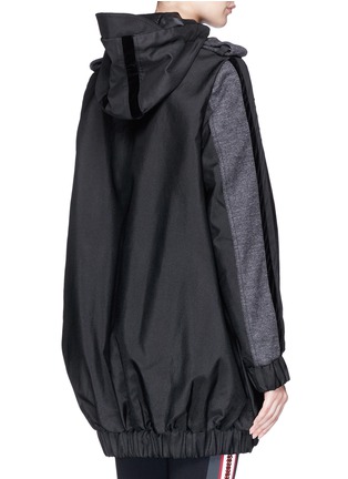 Back View - Click To Enlarge - NO KA’OI - 'Waiu' velvet trim ballistic fabric hooded jacket