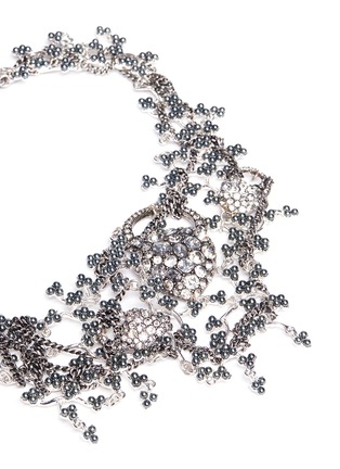 Detail View - Click To Enlarge - LULU FROST - 'Nina Collage' glass crystal and pearl heart charm bib necklace