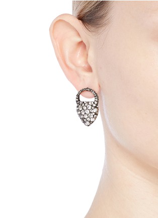Figure View - Click To Enlarge - LULU FROST - 'Nina' glass crystal heart stud earrings