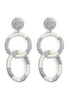 Main View - Click To Enlarge - OSCAR DE LA RENTA - Metallic beaded interlocking hoops clip earrings