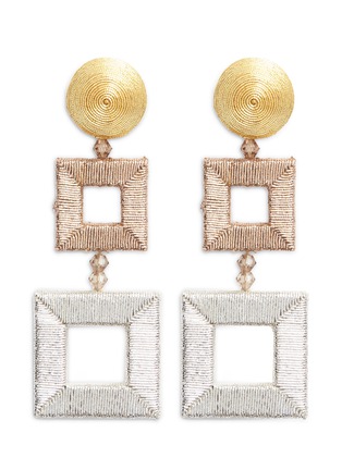Main View - Click To Enlarge - OSCAR DE LA RENTA - Metallic geometric clip earrings