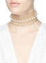 Figure View - Click To Enlarge - ROSANTICA - 'Big Bang' faux pearl metal wire cuff choker