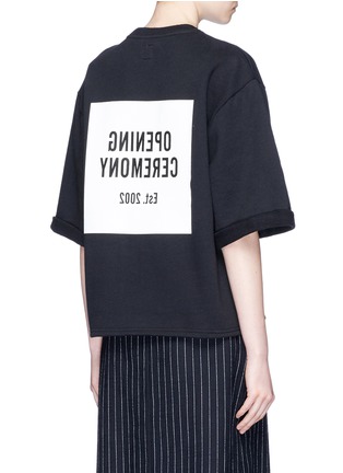 Back View - Click To Enlarge - OPENING CEREMONY - 'OC' mirrored logo print cotton fleece sweatshirt