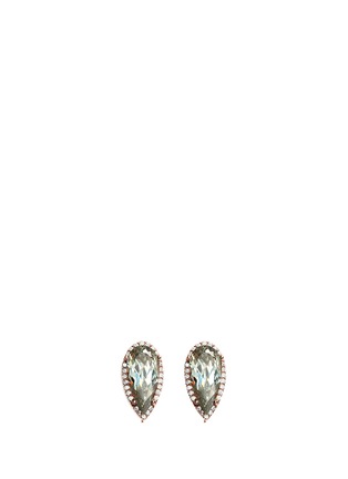 Detail View - Click To Enlarge - ANABELA CHAN - 'Papillon' diamond tourmaline 18k gold detachable drop earrings