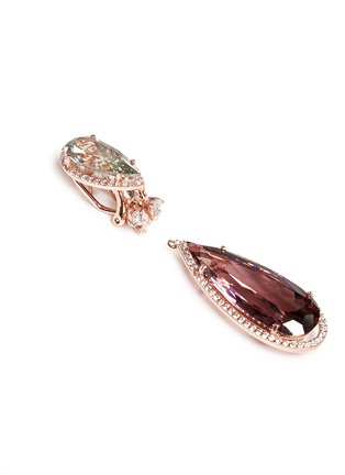  - ANABELA CHAN - 'Papillon' diamond tourmaline 18k gold detachable drop earrings