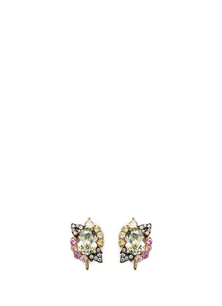 Detail View - Click To Enlarge - ANABELA CHAN - Detachable diamond sapphire cocktail earrings