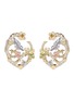 Main View - Click To Enlarge - ANABELA CHAN - 'English Garden' diamond gemstone 18k gold vermeil hoop earrings