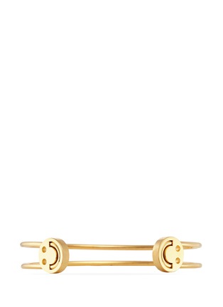 Main View - Click To Enlarge - RUIFIER - 'SUPER Hug Me Happy' 18k yellow gold vermeil face charm cuff