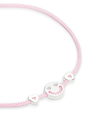 Detail View - Click To Enlarge - RUIFIER - 'Smitten Hearts' sterling silver charm cord bracelet
