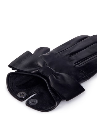 Detail View - Click To Enlarge - MAISON FABRE - 'Audrey' bow lambskin leather short gloves